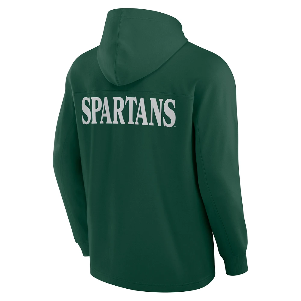 Men's Fanatics Green Michigan State Spartans Blaze Tri-Blend Pullover Hoodie