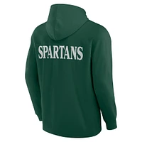 Men's Fanatics Green Michigan State Spartans Blaze Tri-Blend Pullover Hoodie