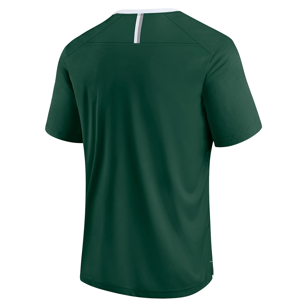 Men's Fanatics Green Michigan State Spartans Defender Fade Slant T-Shirt