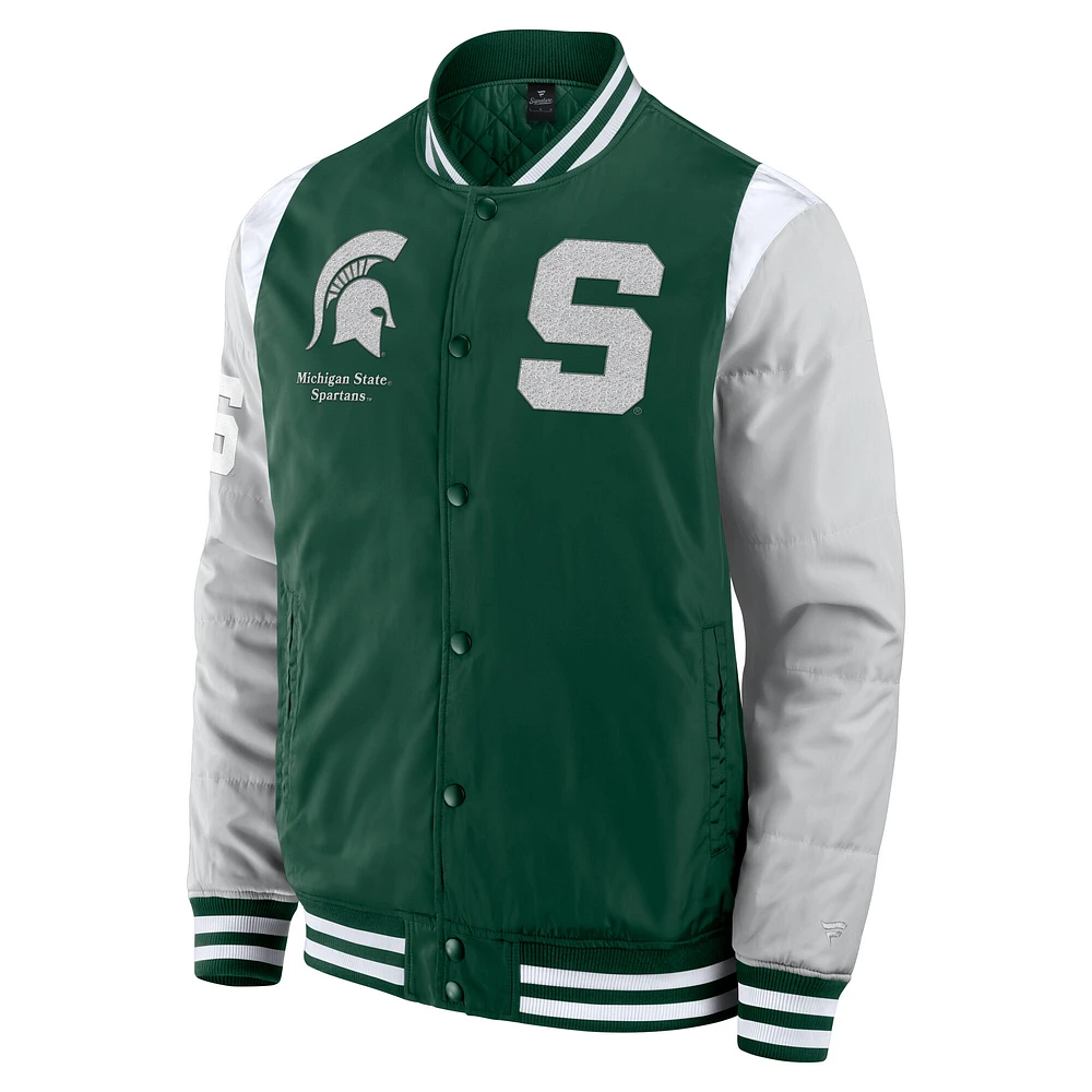 Men's Fanatics  Green Michigan State Spartans Elements Elite Full-Snap Jacket