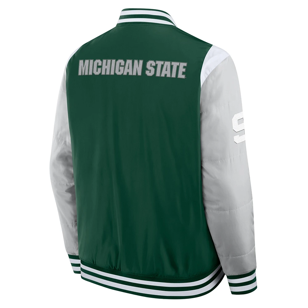 Men's Fanatics  Green Michigan State Spartans Elements Elite Full-Snap Jacket