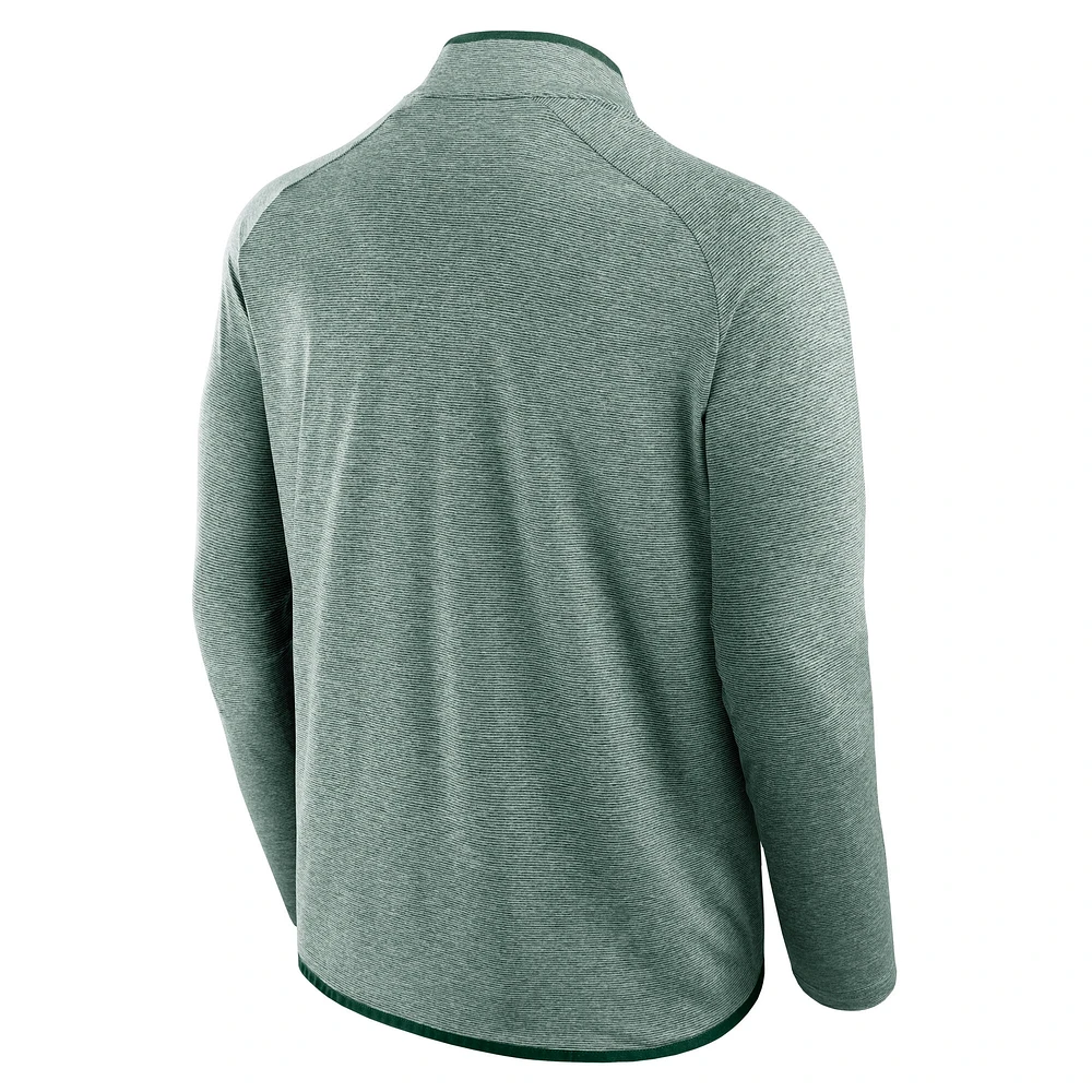 Men's Fanatics Green Michigan State Spartans Mock Neck Half-Zip Pullover Jacket