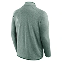 Men's Fanatics Green Michigan State Spartans Mock Neck Half-Zip Pullover Jacket