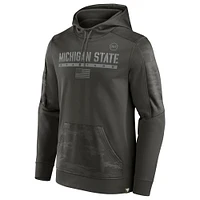 Men's Fanatics Olive Michigan State Spartans OHT Military Appreciation Guardian Pullover Hoodie