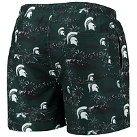 Men's FOCO Green Michigan State Spartans Island Palm Swim Trunks