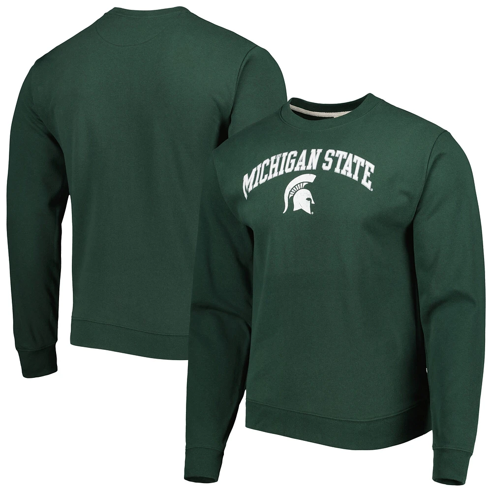 Men's League Collegiate Wear Green Michigan State Spartans 1965 Arch Essential Sweatshirt léger