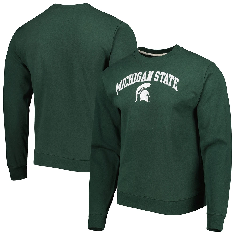 Men's League Collegiate Wear Green Michigan State Spartans 1965 Arch Essential Sweatshirt léger