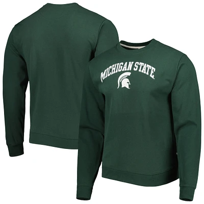 Men's League Collegiate Wear Green Michigan State Spartans 1965 Arch Essential Sweatshirt léger