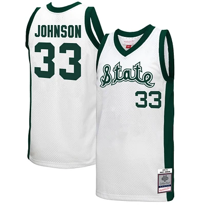 Maillot Swingman Mitchell & Ness Magic Johnson blanc Michigan State Spartans 1978 pour hommes