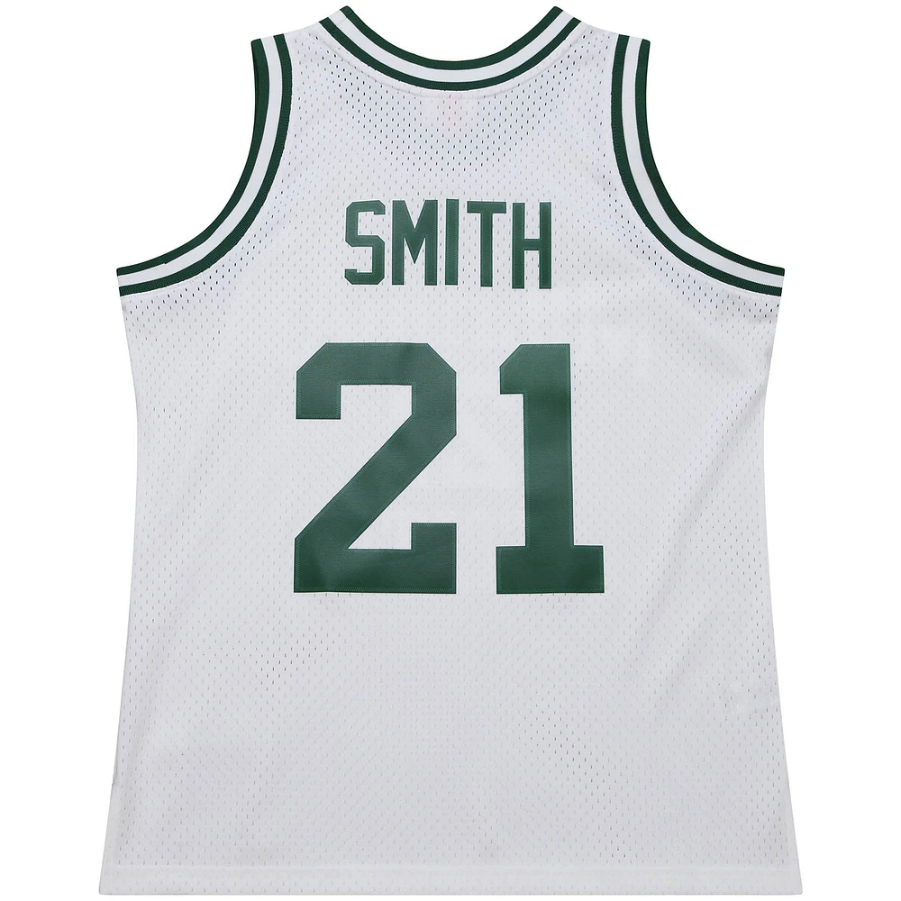 Men's Mitchell & Ness Steve Smith White Michigan State Spartans 125th Basketball Anniversary 1990 Throwback Fashion Jersey