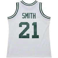 Men's Mitchell & Ness Steve Smith White Michigan State Spartans 125th Basketball Anniversary 1990 Throwback Fashion Jersey
