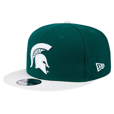 Casquette Snapback bicolore 9FIFTY Michigan State Spartans de New Era pour homme, vert forêt