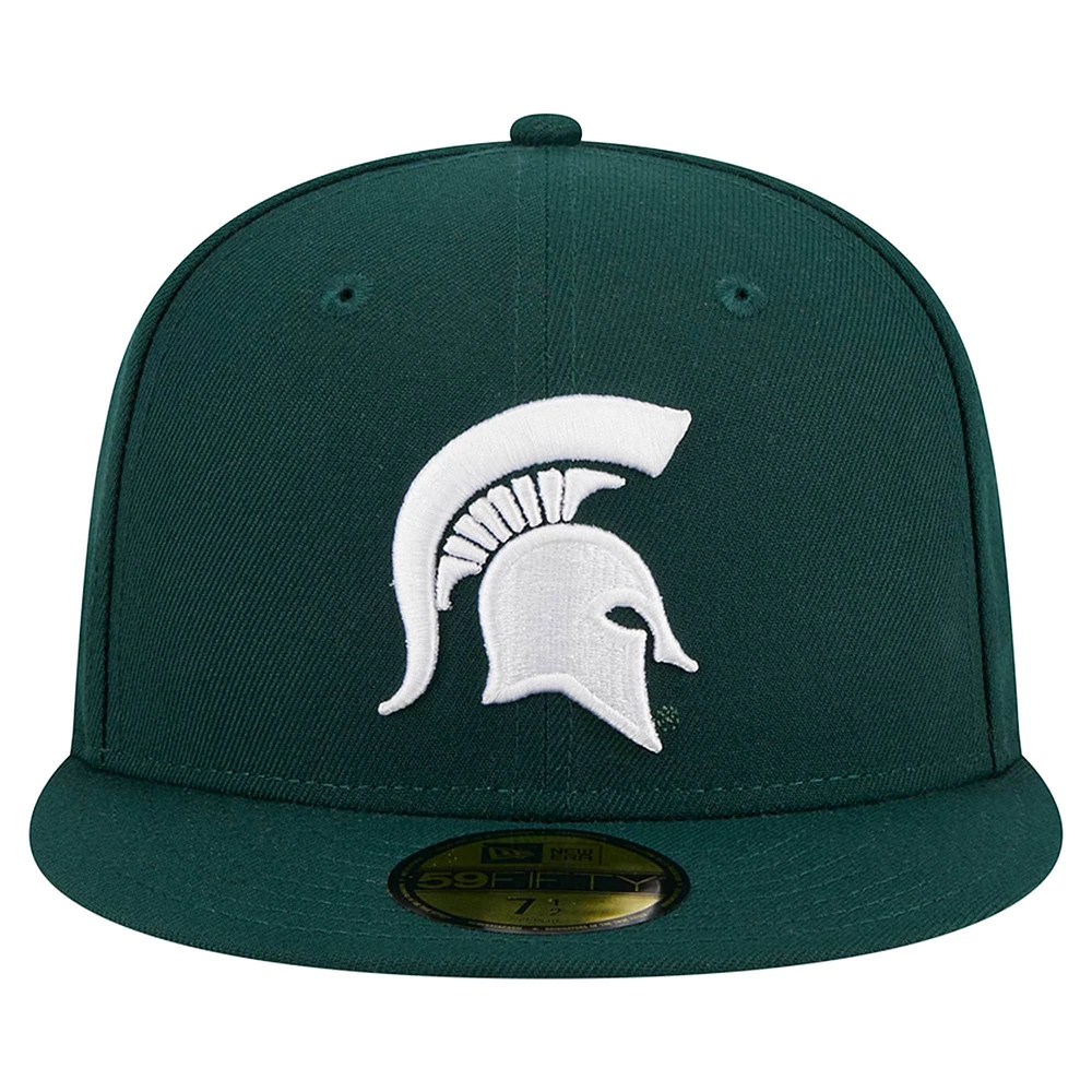Men's New Era Green Michigan State Spartans 59FIFTY Fitted Hat