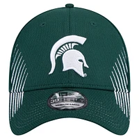 Men's New Era Green Michigan State Spartans Active Slash Sides 39THIRTY Flex Hat