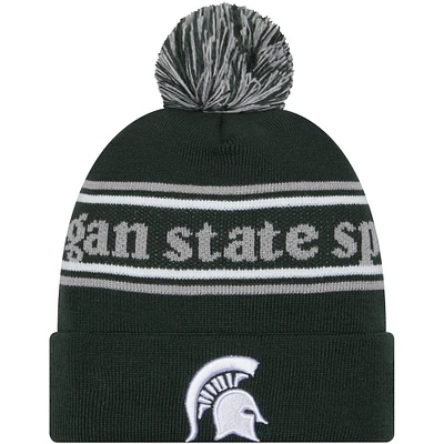 Bonnet en tricot à revers et pompon New Era pour hommes, Michigan State Spartans Marquee