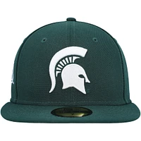 Men's New Era Green Michigan State Spartans Patch 59FIFTY Fitted Hat