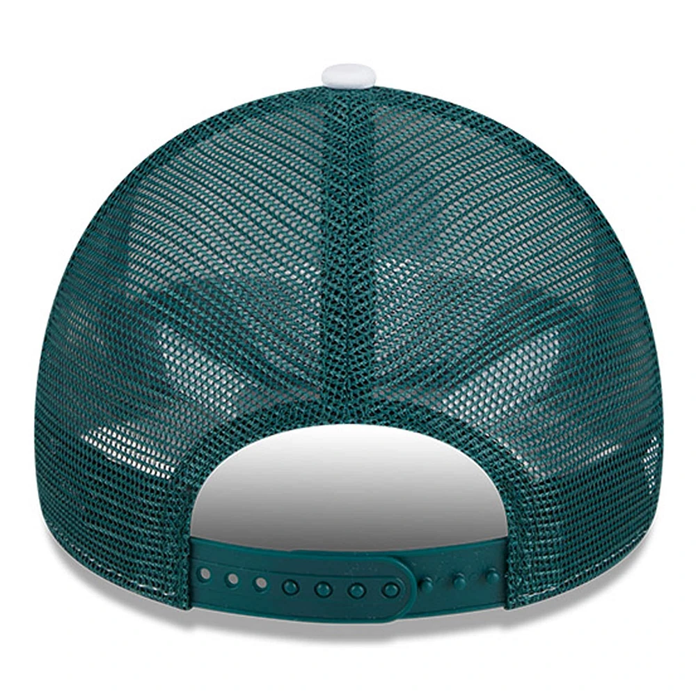 Men's New Era White/Green Michigan State Spartans Court Sport Foam A-Frame 9FORTY Adjustable Trucker Hat