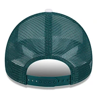 Men's New Era White/Green Michigan State Spartans Court Sport Foam A-Frame 9FORTY Adjustable Trucker Hat