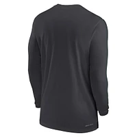 Men's Nike Anthracite Michigan State Spartans 2024 Sideline Coach UV Performance Long Sleeve T-Shirt