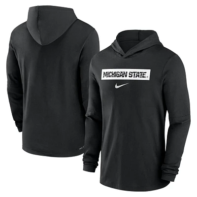 T-shirt à manches longues Nike Michigan State Spartans 2024 Sideline pour homme Noir