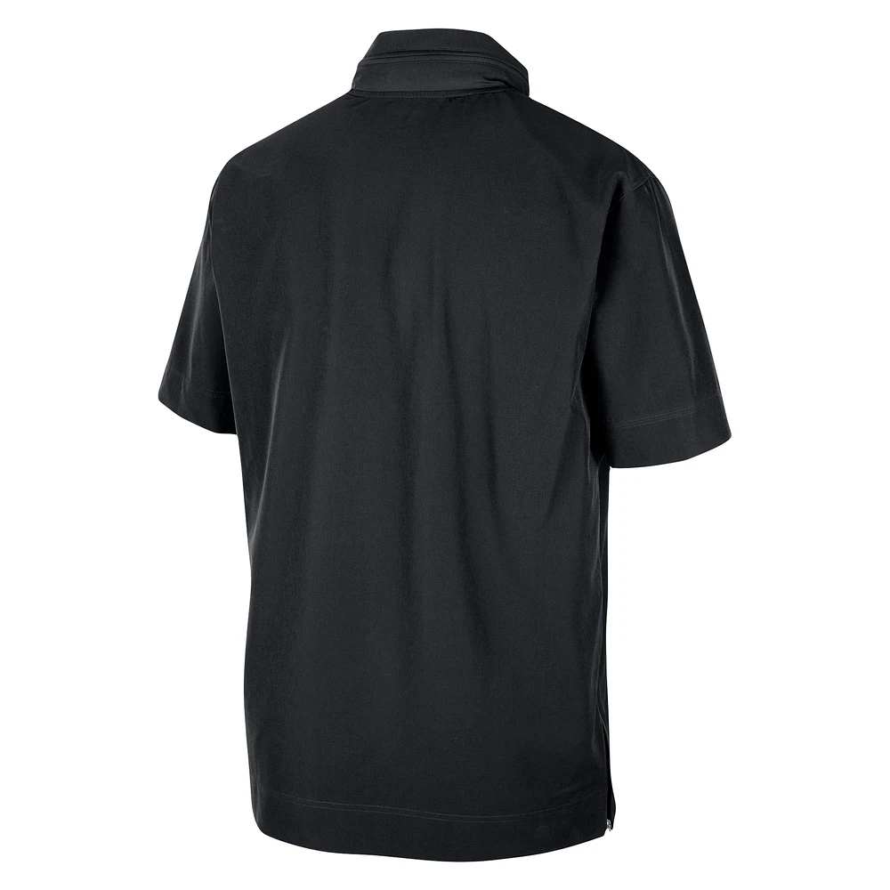 Men's Nike Black Michigan State Spartans Coaches Half-Zip Short Sleeve Jacket