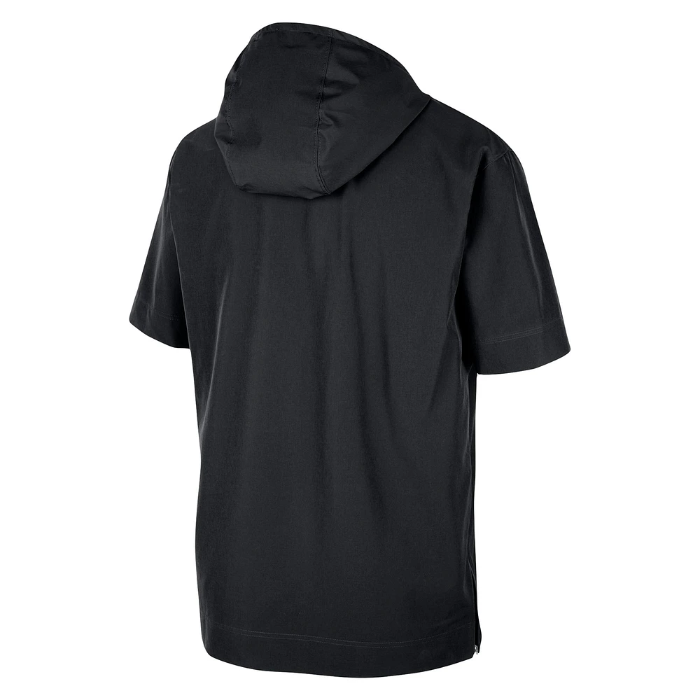 Men's Nike Black Michigan State Spartans Coaches Half-Zip Short Sleeve Jacket