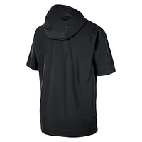 Men's Nike Black Michigan State Spartans Coaches Half-Zip Short Sleeve Jacket