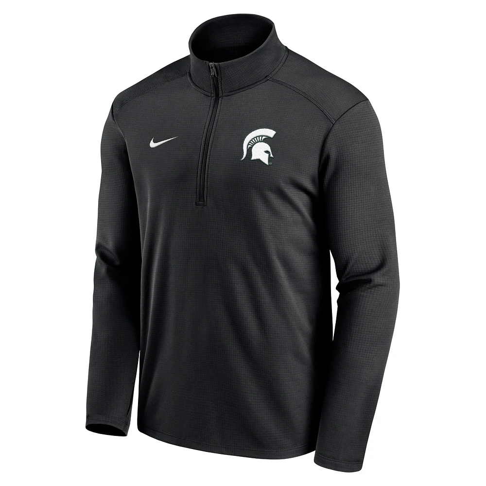 Men's Nike  Black Michigan State Spartans Primetime Pacer Performance Half-Zip Top