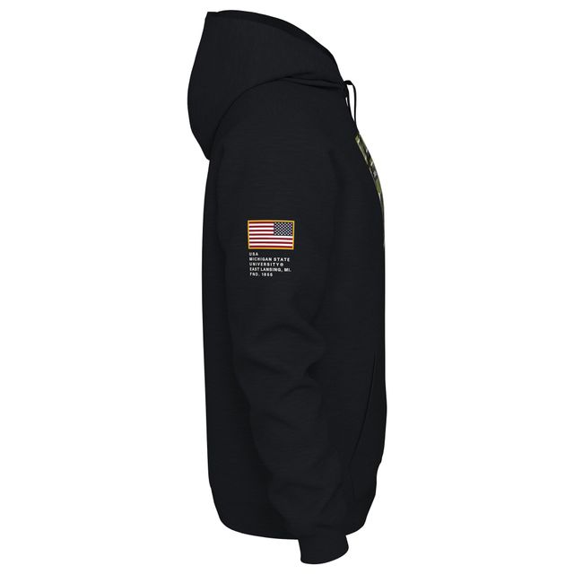 Chandail à capuchon enfiler et camouflage Nike Michigan State Spartans Veterans pour homme, noir