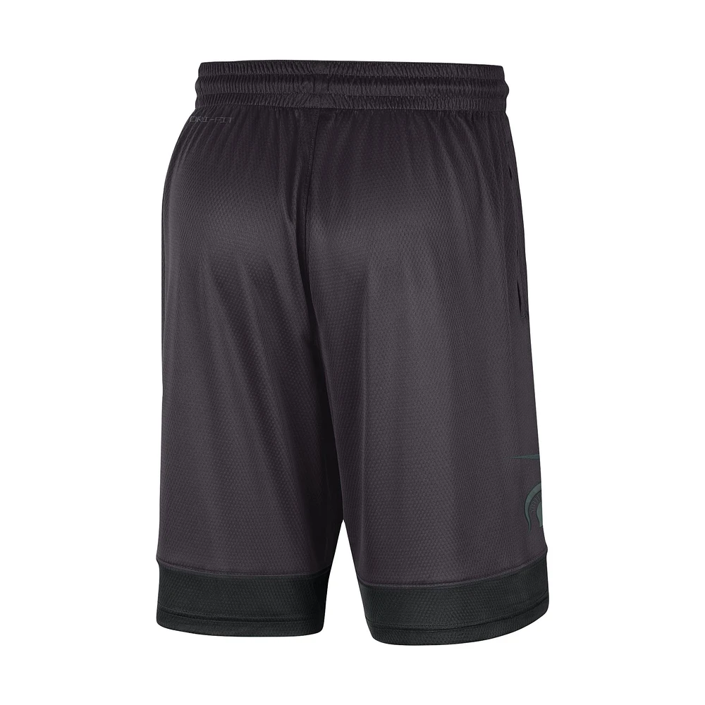 Men's Nike Charcoal Michigan State Spartans Performance Fast Break Shorts