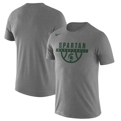 T-shirt Nike gris Michigan State Spartans Basketball Drop Legend Performance pour homme