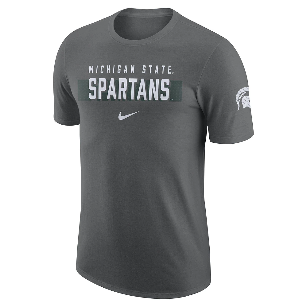 Men's Nike Gray Michigan State Spartans Campus Gametime T-Shirt