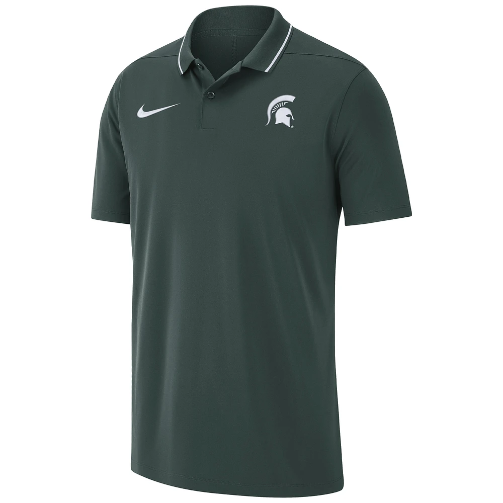 Men's Nike Green Michigan State Spartans 2023 Coaches Performance Polo