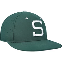 Men's Nike Green Michigan State Spartans Aero True Baseball Performance Fitted Hat