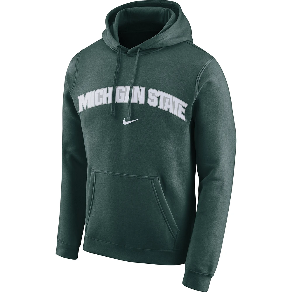 Men's Nike Green Michigan State Spartans Arch Club Fleece Pullover V-Neck Hoodie