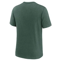 T-shirt Nike vert Michigan State Spartans Arch Over Logo Tri-Blend pour homme