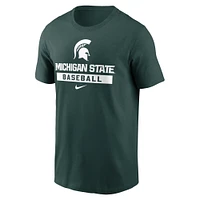 Men's Nike Green Michigan State Spartans Baseball T-Shirt