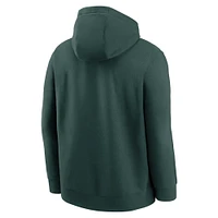 Men's Nike Green Michigan State Spartans Basketball Icon Club Fleece Pullover Hoodie