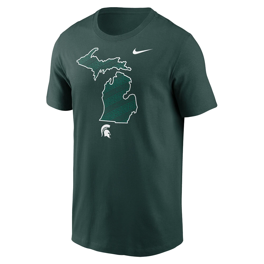 Men's Nike Green Michigan State Spartans Campus Shape T-Shirt