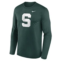 Men's Nike Green Michigan State Spartans Primetime Alternate Logo Legend Long Sleeve T-Shirt