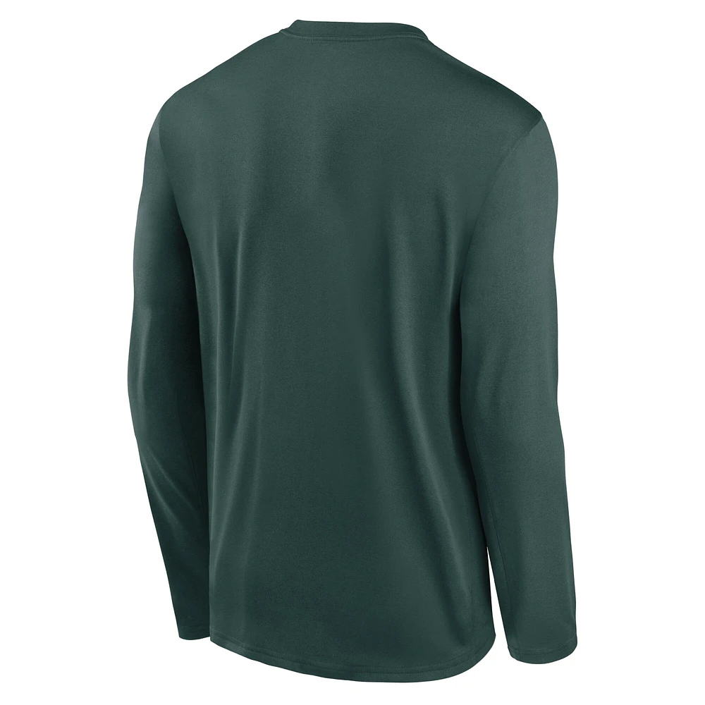 Men's Nike Green Michigan State Spartans Primetime Alternate Logo Legend Long Sleeve T-Shirt
