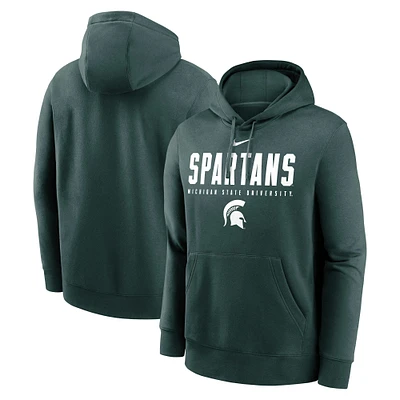 Sweat à capuche en polaire Nike vert Michigan State Spartans Primetime Dynamic Mascot Club pour homme