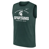 Men's Nike Green Michigan State Spartans Primetime Legend Mascot Lock Up Performance Muscle Tank Top