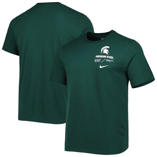 T-shirt vert Nike State Spartans Team Practice Performance pour homme