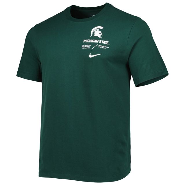 T-shirt vert Nike State Spartans Team Practice Performance pour homme