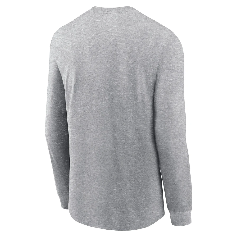 Men's Nike Heather Gray Michigan State Spartans Alternate Logo Long Sleeve T-Shirt