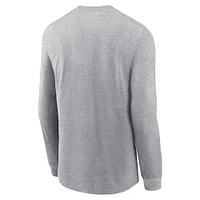 Men's Nike Heather Gray Michigan State Spartans Alternate Logo Long Sleeve T-Shirt