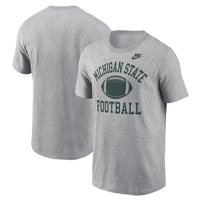t-shirt Nike pour hommes, gris chiné, Michigan State Spartans Legacy Football Icon,