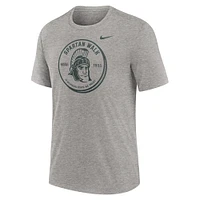 T-shirt à trois mélanges Nike Heather Grey Michigan State Spartans Local Campus Time Honored Tradition pour hommes