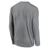 T-shirt Nike à manches longues pour homme, gris chiné, Michigan State Spartans Primetime Alternate Logo Legend Performance